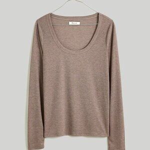 SEMI-SHEER SCOOPNECK TEE